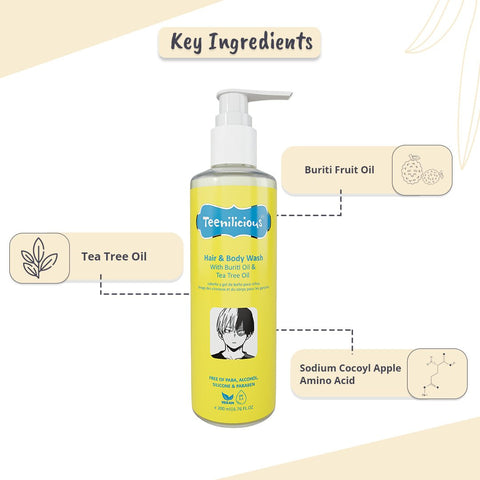 Teenilicious Hair & Body Wash Buriti Oil & Tea Tree Oil
