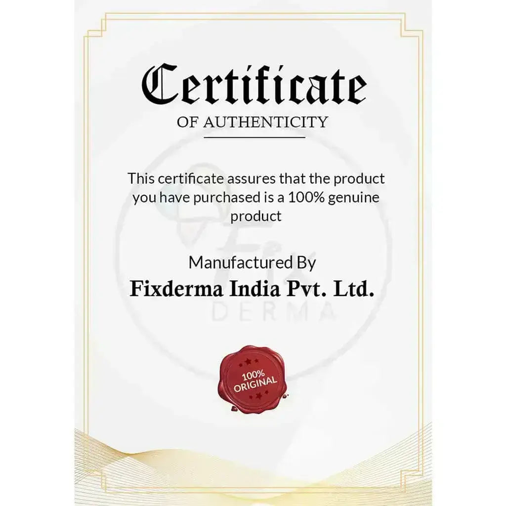 Fixderma certificate