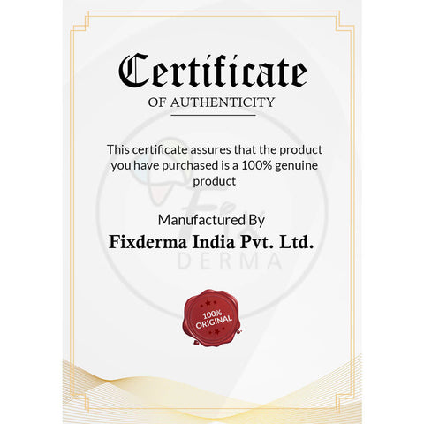 Fixderma certificate